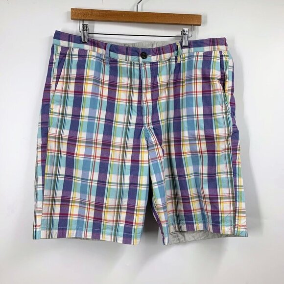 Tommy Bahama Men's Make It a Double Plaid & Striped Reversible Shorts Size 38 - Picture 1 of 15